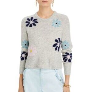 Rails Anise Grey Multi Floral Lightweight Pullover Sweater Sz Medium